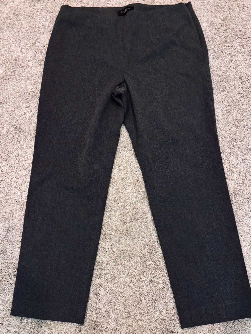 Talbots petites gray side zip pants sz 14P career stretch blend